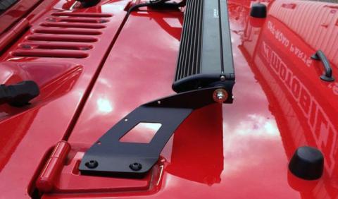 20 Inch LED Single Row Hood Light Mount Kit for Jeep JK Motobilt