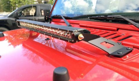 20 Inch LED Single Row Hood Light Mount Kit for Jeep JK Motobilt