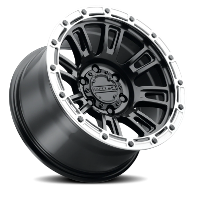 Aluminum Wheels 17x9 Compass 956BS Satin Black Silver Ring -12 Offset 5 on 127 Bolt Pattern 78.1 Bore Raceline