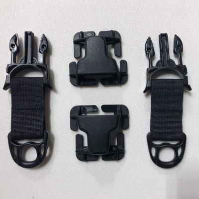 PALS/MOLLE Acetal Heavy Duty D-Ring w/ Every Which Way Quick Side Release Buckle Kit Pair Black Bartact