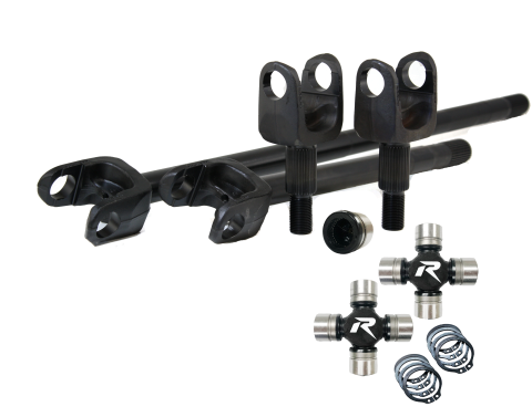 2007-18 Wrangler JK Dana 30 30 Spline 4340 Chromoly USA Made Front Axle Kit HD U-Joints Revolution Gear
