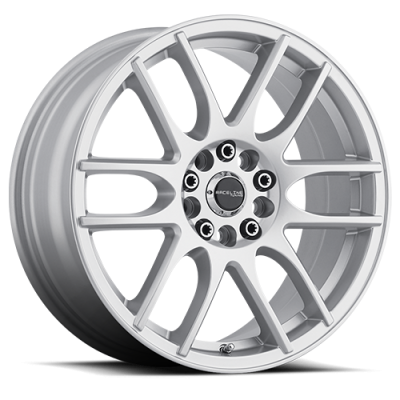 Aluminum Wheels 17x7.5 Mystique 141S Gloss Silver 40 Offset 4 on 100/4 on 108 Bolt Pattern 72.62 Bore Raceline