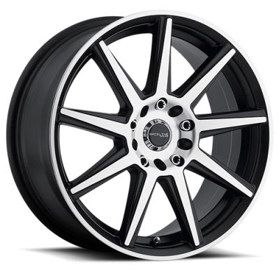 Aluminum Wheels 17x7.5 Storm 144M Machined Spoke-Machined Outer Lip Satin Black 40 Offset 4 on 100/4 on 108 Bolt Pattern 72.62 Bore Raceline