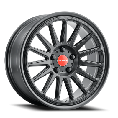 Aluminum Wheels 18x8.5 Grip 315B Satin Black Red and Black Logo Multi Spoke 35 Offset 5 on 112 Bolt Pattern 66.6 Bore Raceline