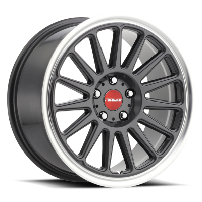 Aluminum Wheels 17x8 Grip 315G Machined Lip-Red Logo Gloss Gunmetal Grray Multi Spoke 30 Offset 5 on 100 Bolt Pattern 72.6 Bore Raceline