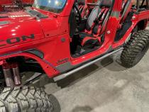 Frame Mounted Rocker Guards For 4 Door Jeep JL Bare Steel Motobilt