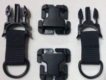 PALS/MOLLE Powdercoated Steel D-Ring w/ Every Which Way Quick Side Release Buckle Kit (Pair of 2) Bartact
